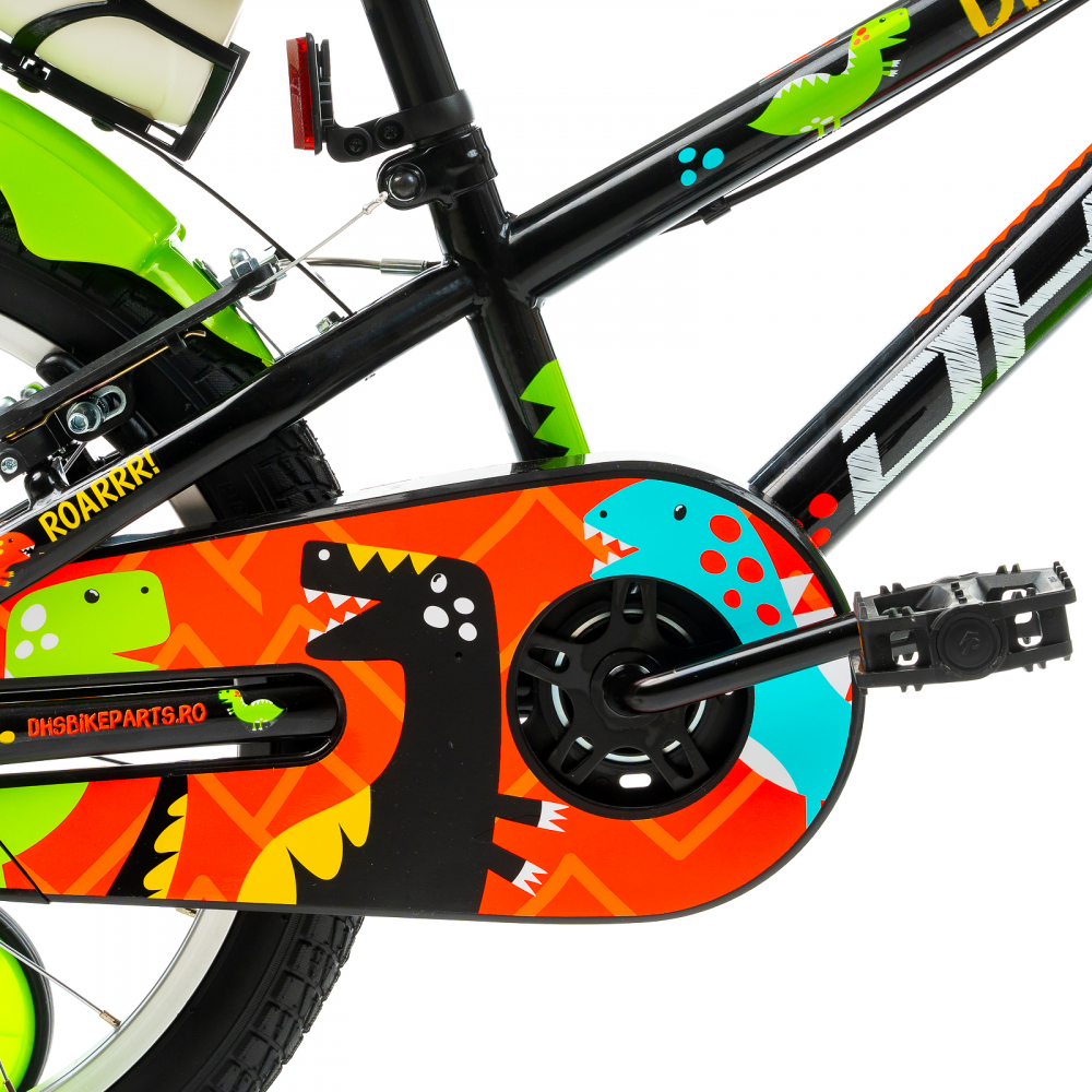 Bicicleta Copii DHS Dino - 18 Inch, Negru [4]