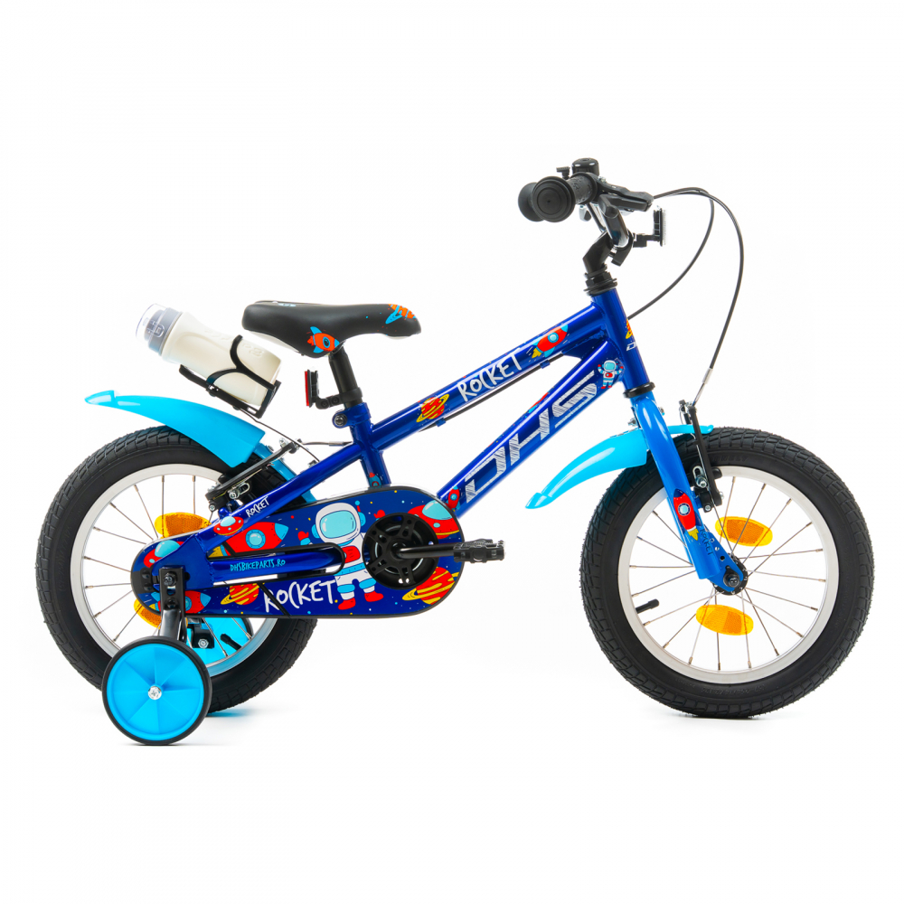 Bicicleta Copii DHS Rocket - 14 Inch, Albastru [1]
