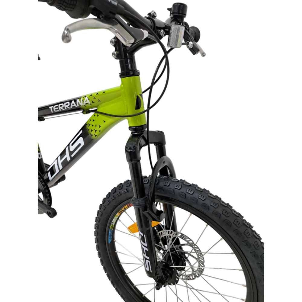 Bicicleta Copii Dhs Terrana 2023, model 2026 - 20 Inch, Negru-Verde [5]