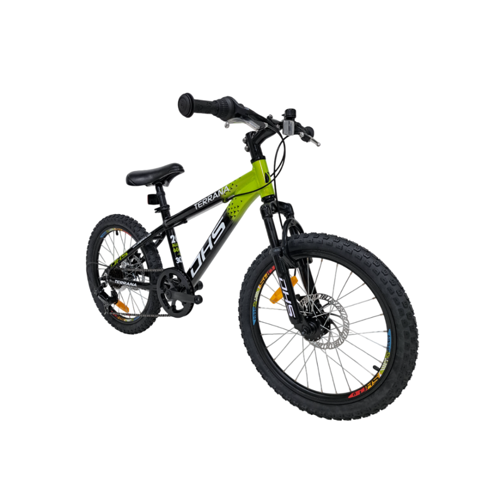 Bicicleta Copii Dhs Terrana 2023, model 2026 - 20 Inch, Negru-Verde [2]