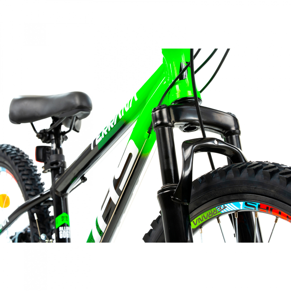 Bicicleta Copii Dhs Terrana 2423 - 24 Inch, Negru/Verde [4]