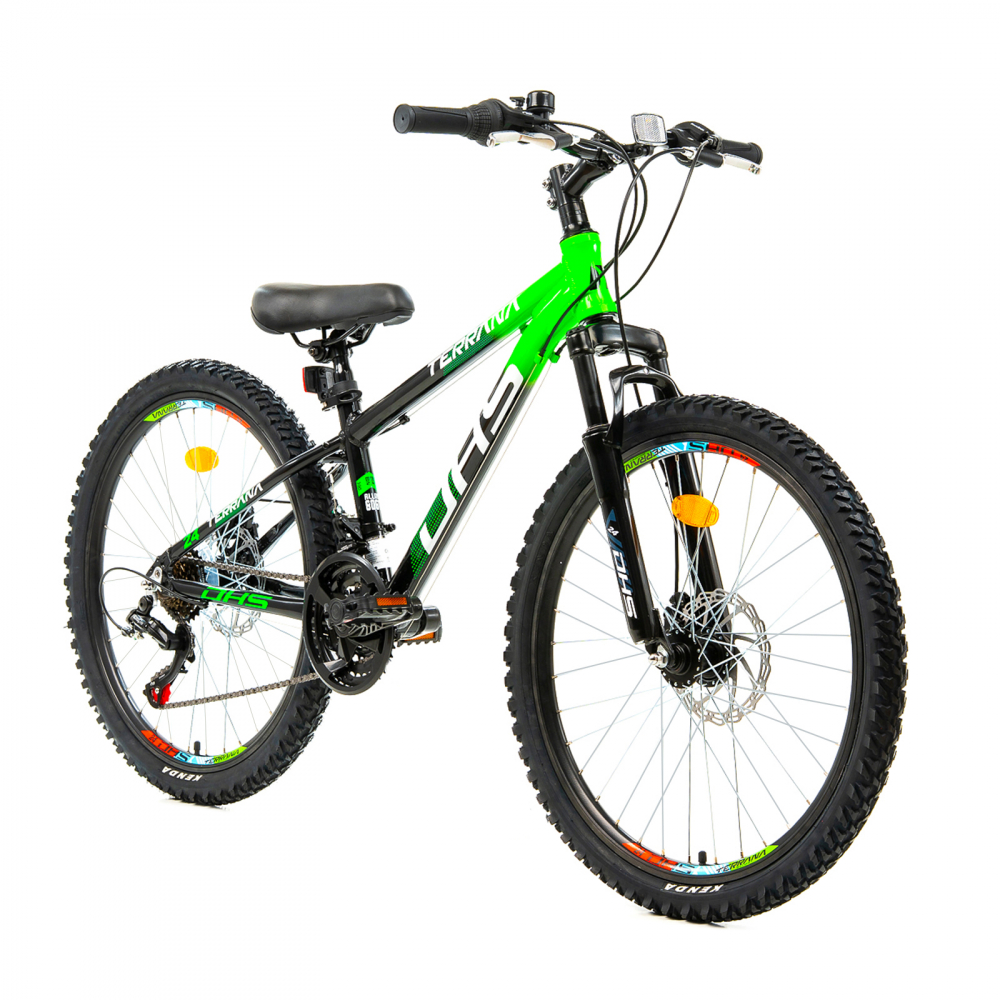 Bicicleta Copii Dhs Terrana 2423 - 24 Inch, Negru/Verde [3]