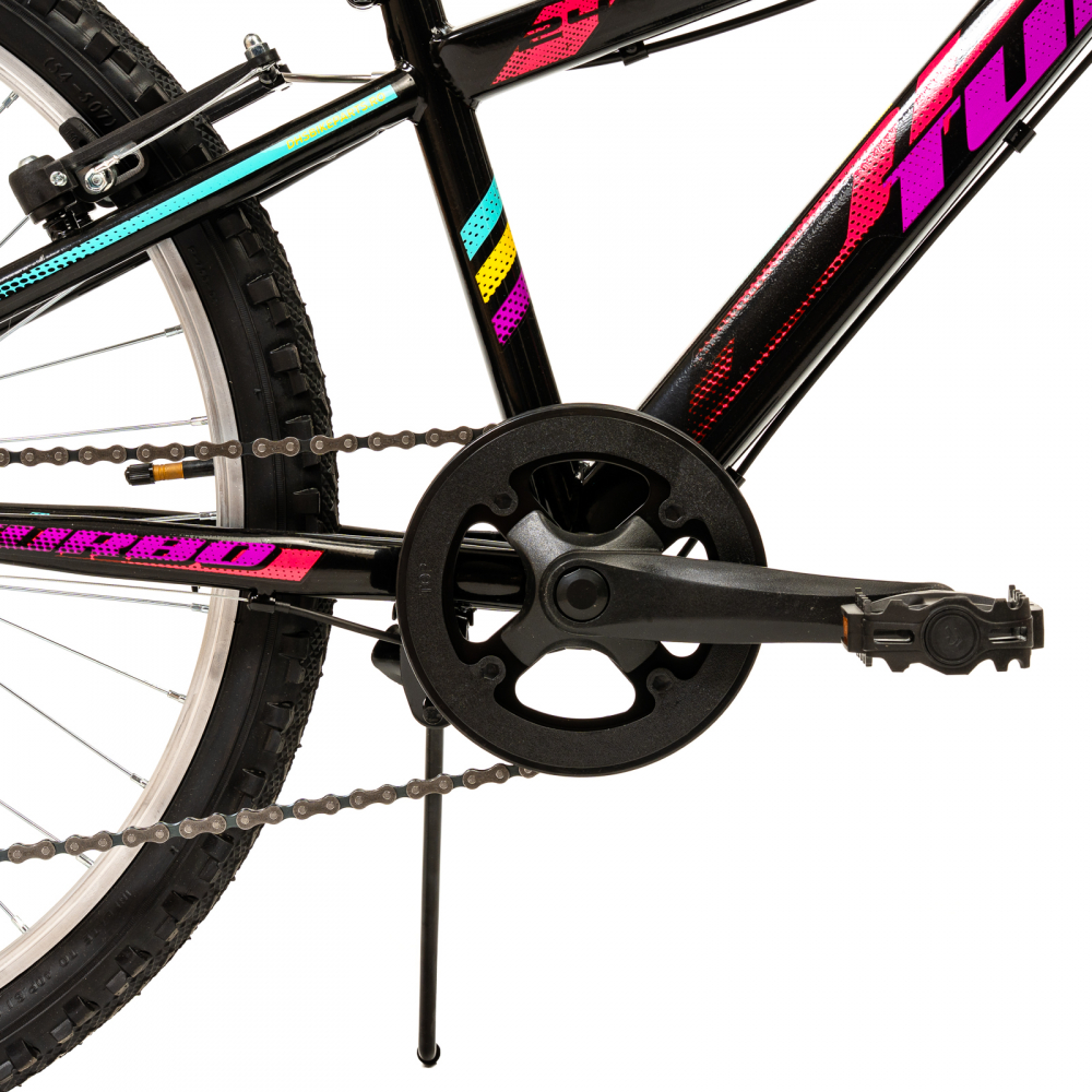 Bicicleta Copii DHS Turbo - 24 Inch, Negru-Roz [5]