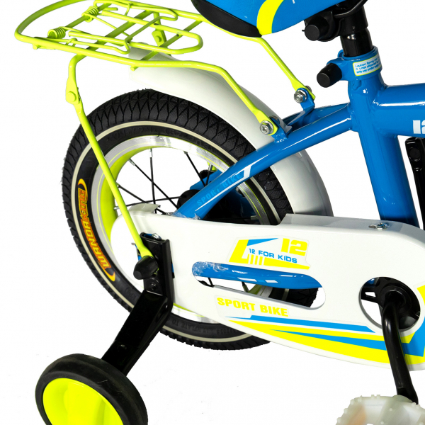 Bicicleta copii Rich Baby T1603C, roata 16", V-Brake,  roti ajutatoare, 4-6 ani, albastru/galben [3]