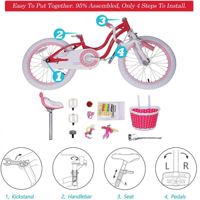 Bicicleta copii RoyalBaby Star Girl, roti 18 inch, culoare Pink [3]
