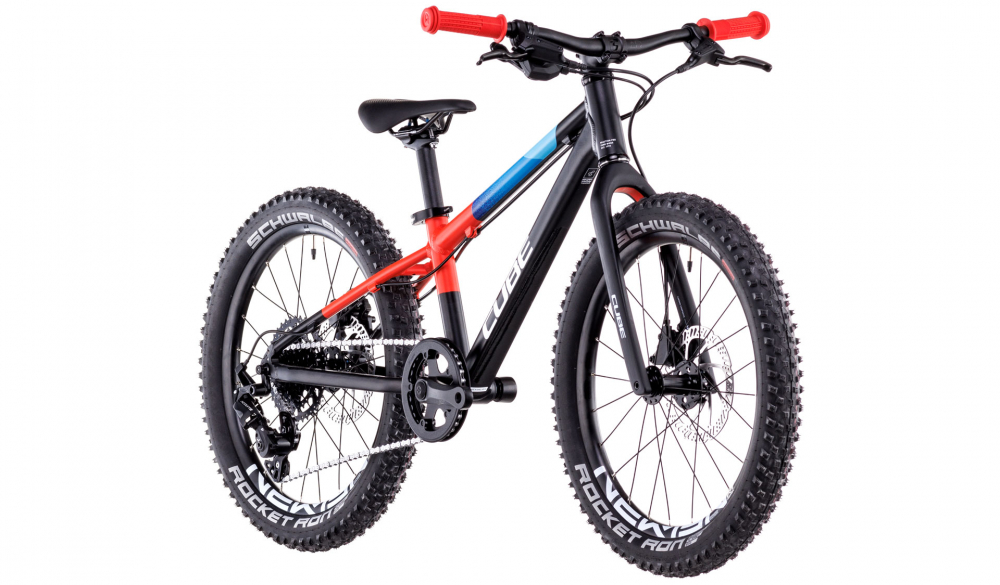 BICICLETA CUBE REACTION 200 PRO BLACK BLUE RED 2025 roti 20" [2]