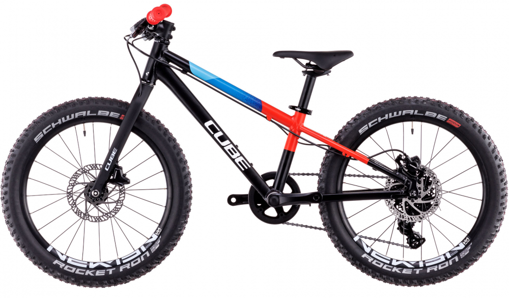 BICICLETA CUBE REACTION 200 PRO BLACK BLUE RED 2025 roti 20" [5]