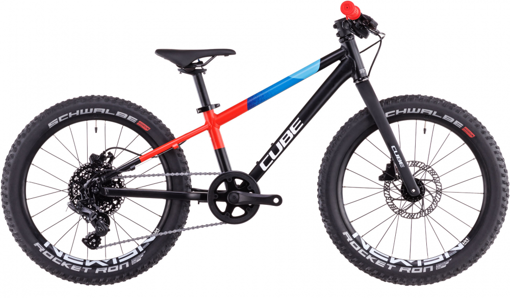 BICICLETA CUBE REACTION 200 PRO BLACK BLUE RED 2025 roti 20" [1]