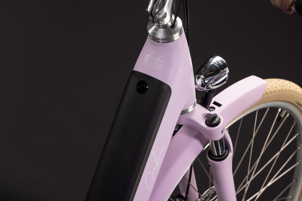 BICICLETA ELECTRICA CUBE ARUBA HYBRID 600 EASY ENTRY COTTONCANDY CREME 2027 cadru 54cm - roti 28 [2]