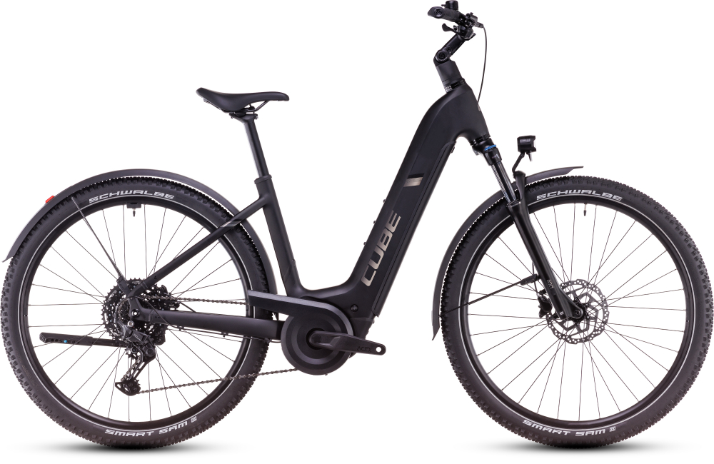 BICICLETA ELECTRICA CUBE NURIDE HYBRID PRO 600 ALLROAD EASY ENTRY BLACK BRONZE 2025 46 cm [1]