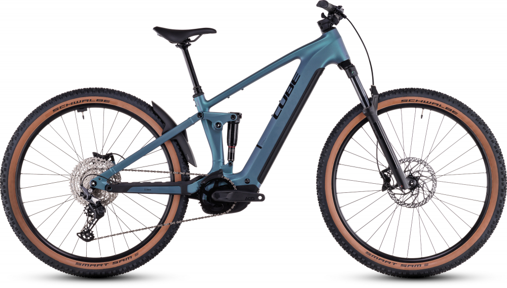 BICICLETA ELECTRICA CUBE STEREO HYBRID ONE22 RACE 800 SMARAGDGREY BLACK 2025 cadru S (16") - roti 27.5 [1]