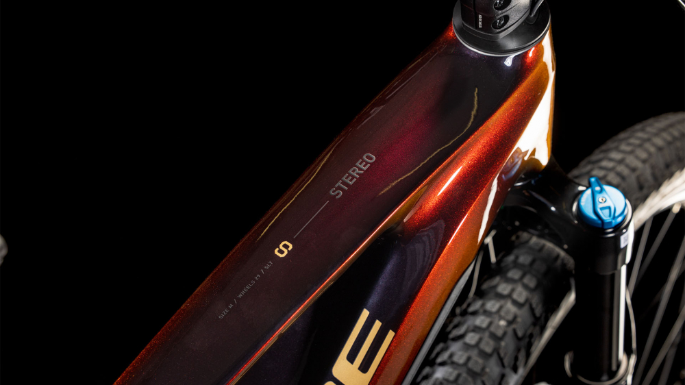 BICICLETA ELECTRICA CUBE STEREO HYBRID ONE22 SLT 800 SOLARECLIPSE GOLD 2025 cadru M (18") - roti 29 [2]