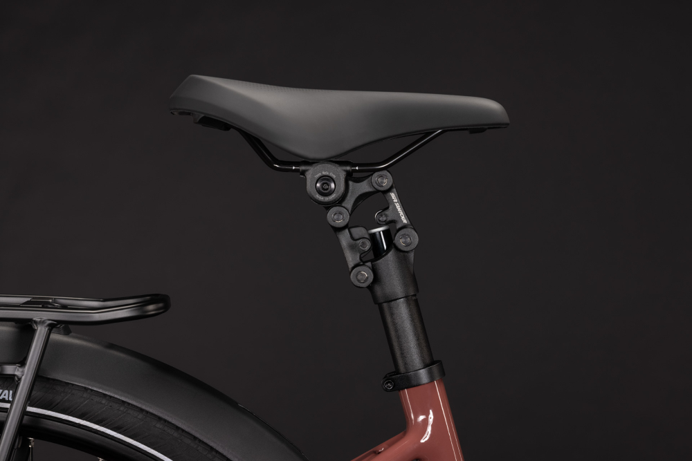 BICICLETA ELECTRICA CUBE SUPREME HYBRID COMFORT PRO 600 EASY ENTRY BURGUNDY CLARET 2027 cadru 50cm - roti 28 [4]