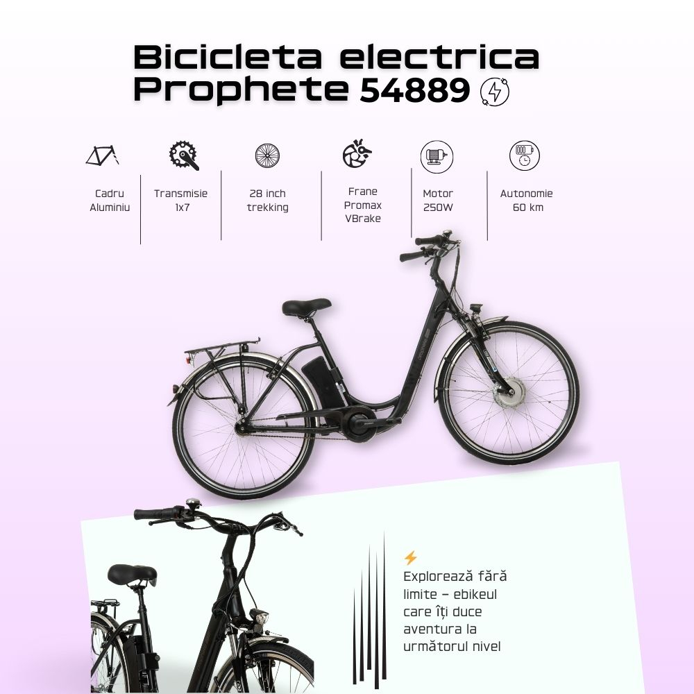Bicicleta Electrica Prophete 54889 - 28 inch, M, Negru [4]