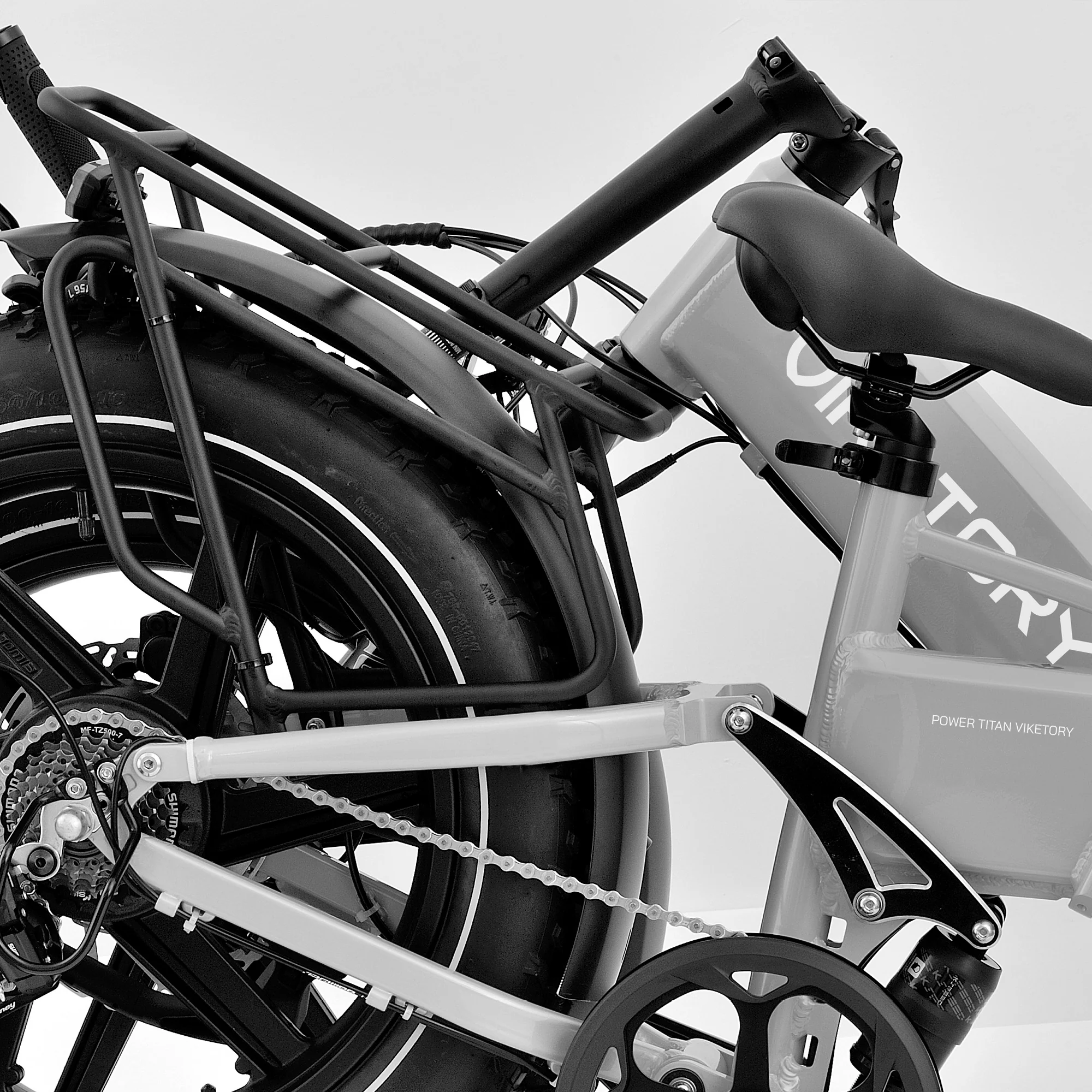 BICICLETA ELECTRICA VIKETORY BRAVE EBIKE FATBIKE FOLDING ORANGE/GREY [4]