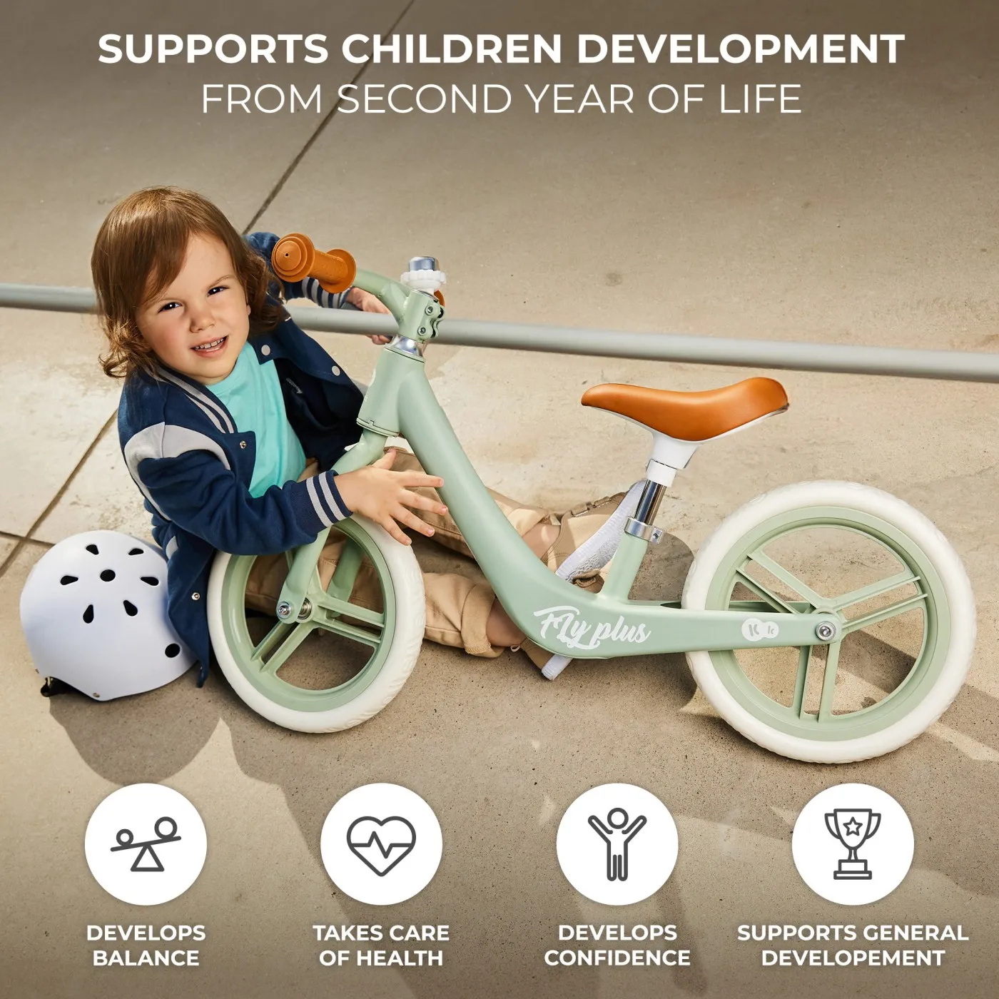 BICICLETA FARA PEDALE KINDERKRAFT FLY PLUS, BABY BLUE [9]