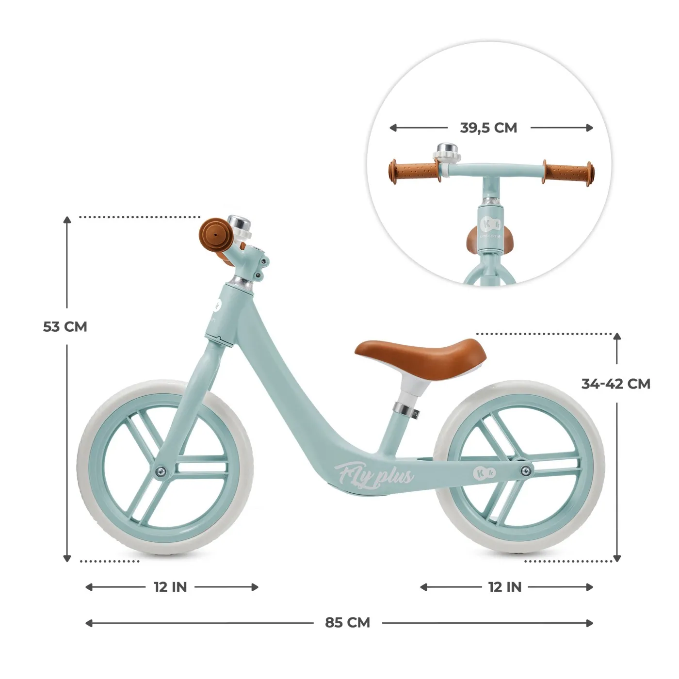 BICICLETA FARA PEDALE KINDERKRAFT FLY PLUS, BABY BLUE [10]