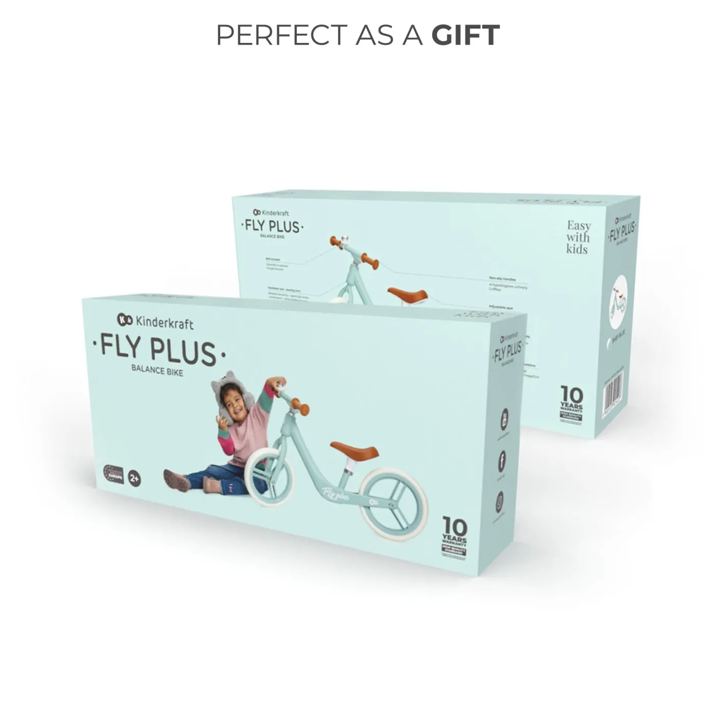 BICICLETA FARA PEDALE KINDERKRAFT FLY PLUS, BABY BLUE [8]