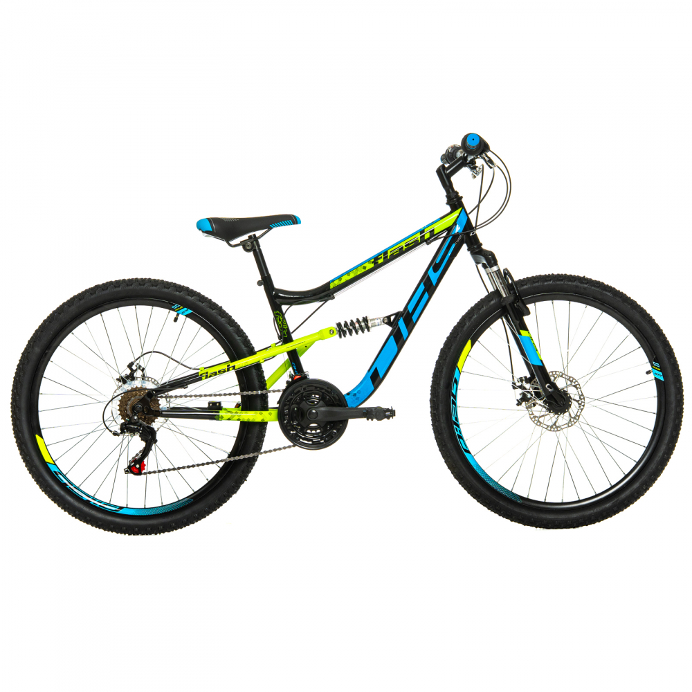 Bicicleta Full suspension DHS Flash - 26 Inch, Negru [1]