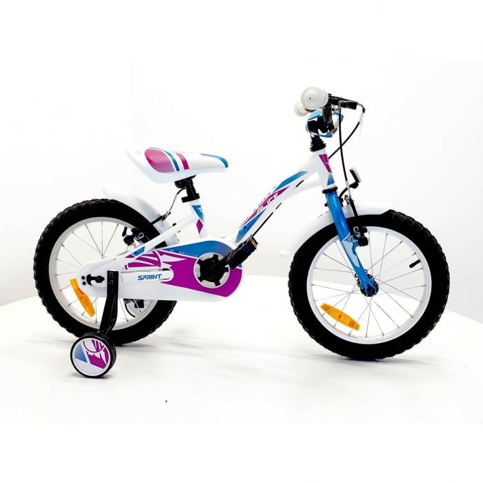 Bicicleta copii Sprint Alice, 16 inch, 1 Viteza, Alb Lucios/Albastru [1]