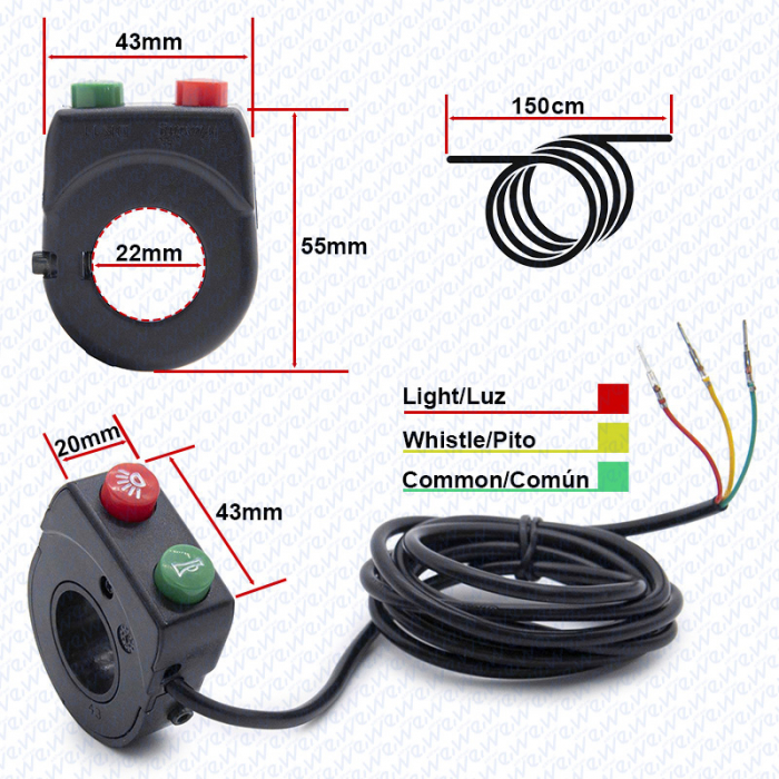 Buton lumini si claxon pentru trotineta electrica [2]