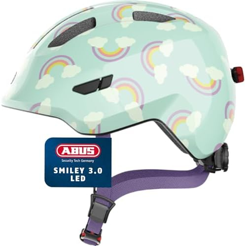 Casca bicicleta ABUS Smiley 3.0 LED Blue rainbow, M (50-55 cm) [1]