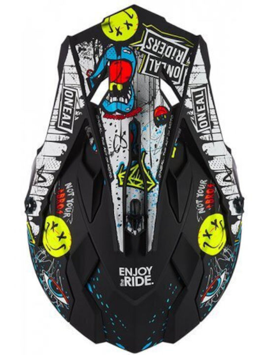 Casca Ciclism O'Neal Backflip Rancid V.25 - 55-56 Cm, S, Negru-Alb [4]