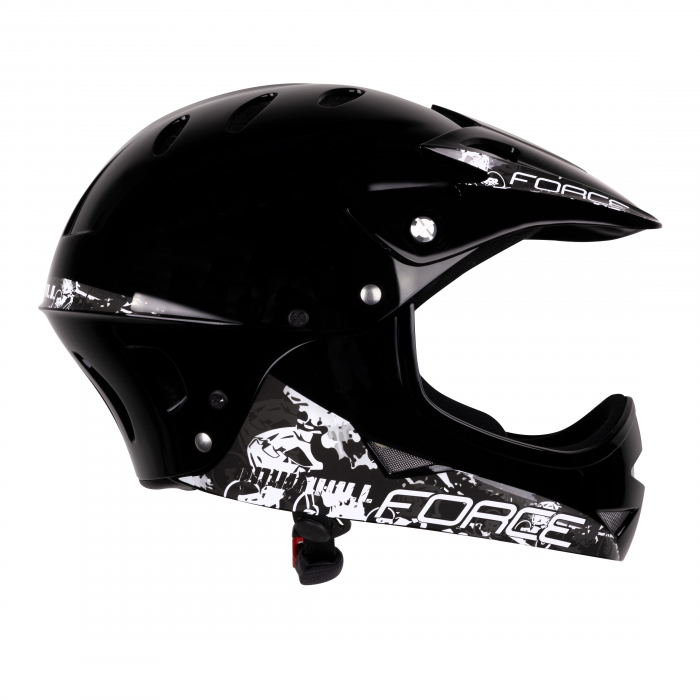 Casca Force Downhill Junior negru lucios S-M (54-58 cm) [2]