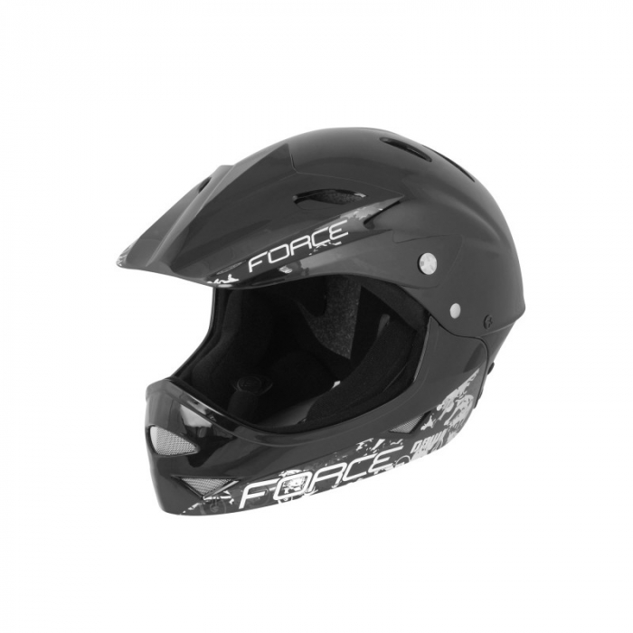 Casca Force Downhill Junior negru lucios S-M (54-58 cm) [5]