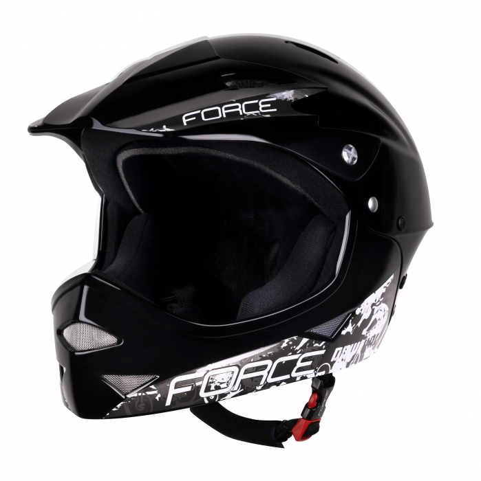 Casca Force Downhill Junior negru lucios S-M (54-58 cm) [1]