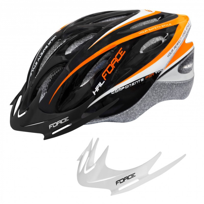 Casca Force Hal negru/portocaliu/alb XS-S (48-54 cm) [2]