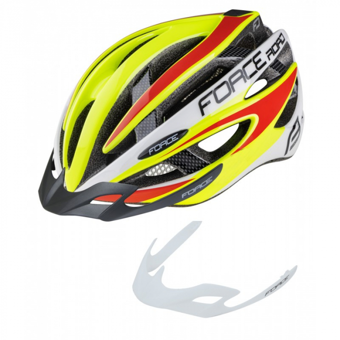 Casca Force Road, fluo/alb/rosu S-M (54-58 cm) [2]