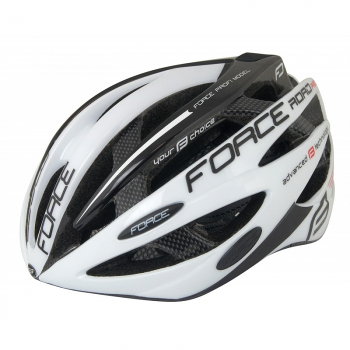Casca Force Road Junior, alb-negru, XS-S (48-54 cm) [1]