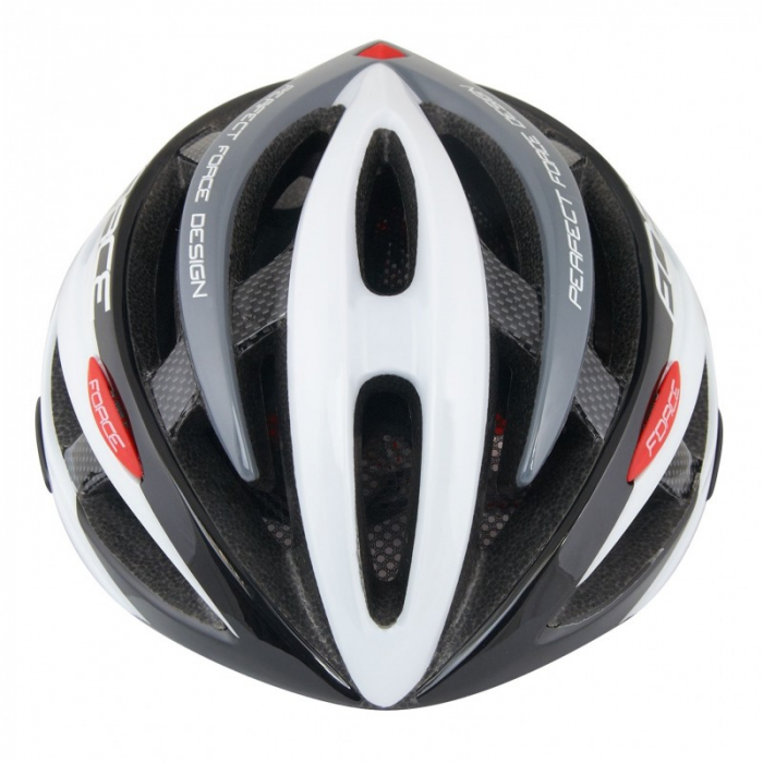 Casca FORCE ROAD junior, negru-alb-gri, XS -S (48-54 cm) [2]