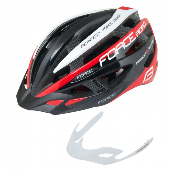Casca Force Road Junior, negru-rosu-alb, XS-S (48-54 cm) [2]