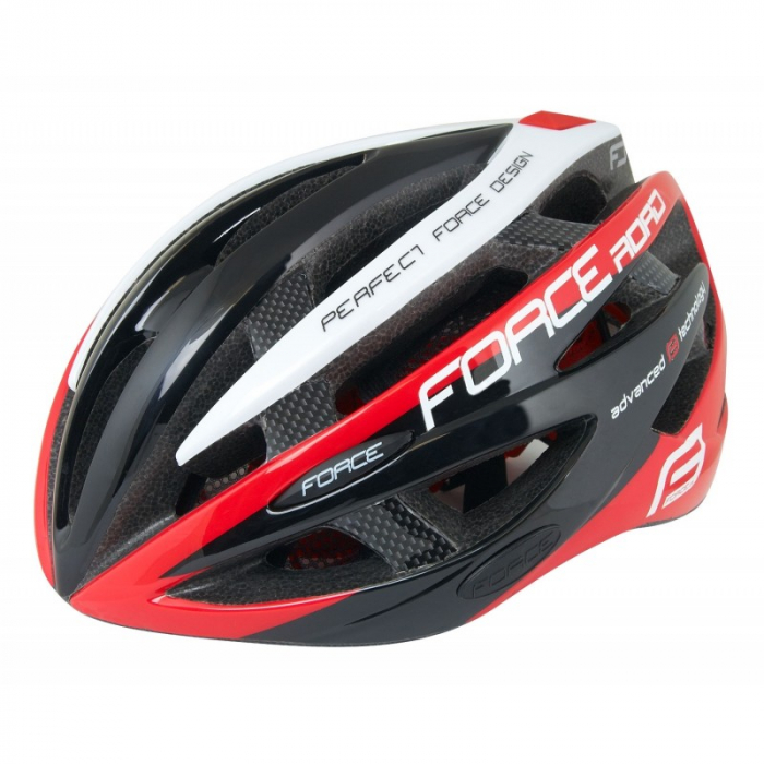 Casca Force Road Junior, negru-rosu-alb, XS-S (48-54 cm) [1]