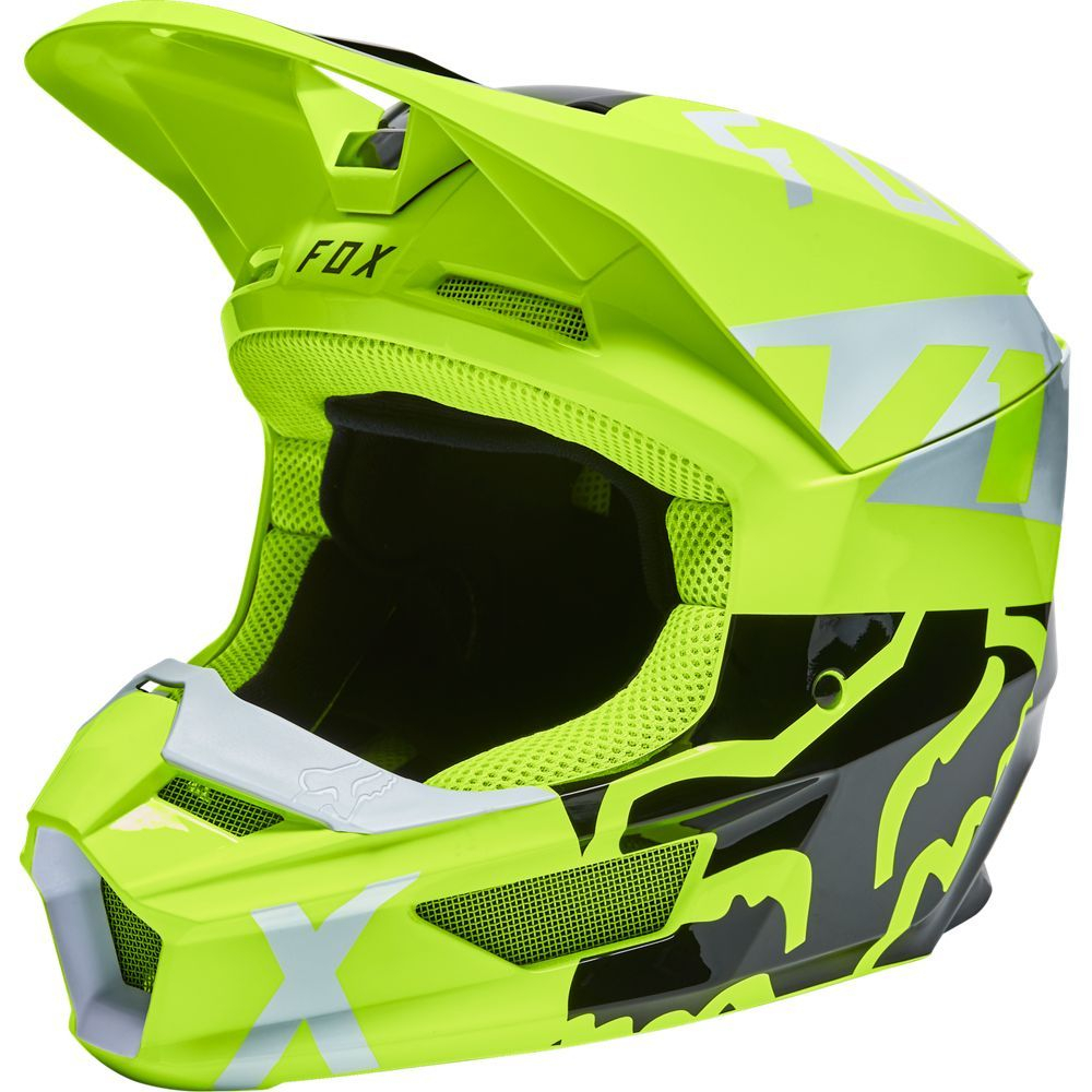 CASCA FOX RACING V1 SKEW ECE FLO YELLOW XL [2]
