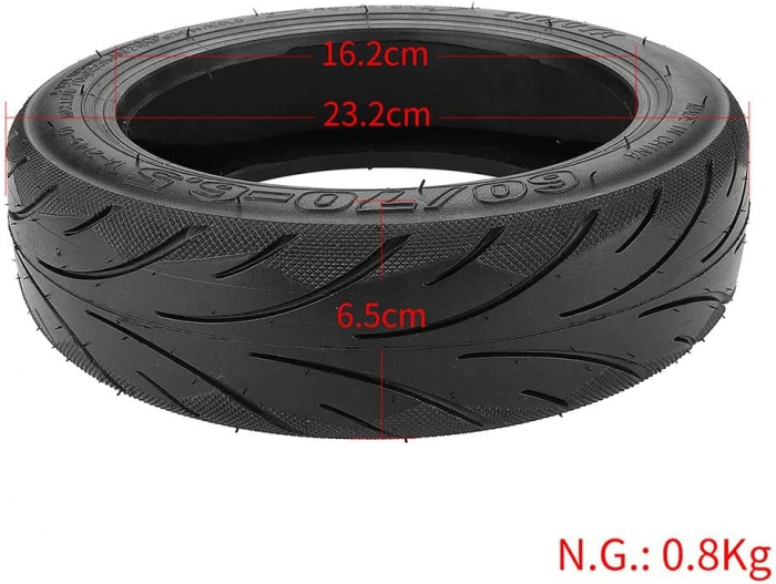 Cauciuc trotineta electrica 10 inch, 60/70-6.5 Tubeless [5]