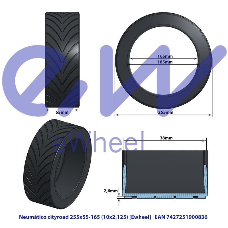 Cauciuc 10×2.125 Yuanxing Ninebot F si D [2]