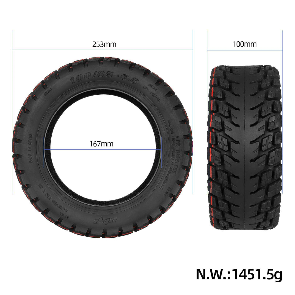 Cauciuc tubeless cu gel trotineta 100/65-6.5 [3]