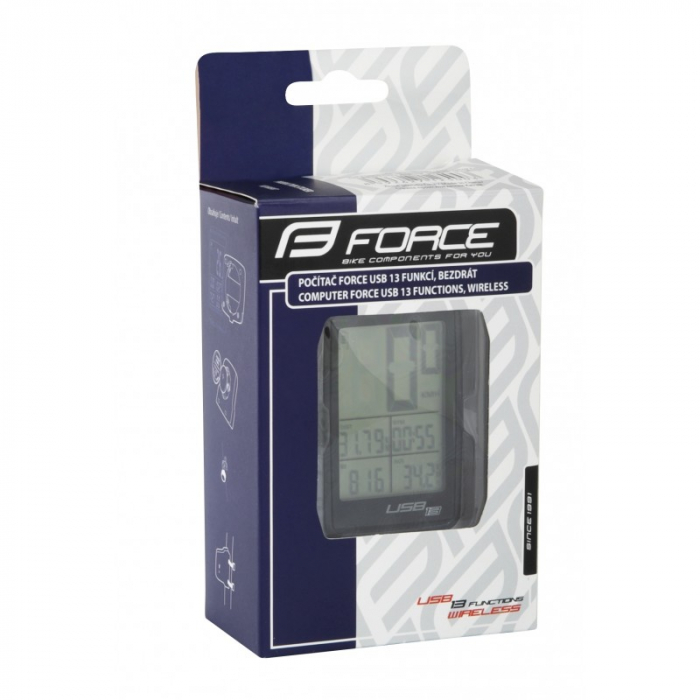 Ciclocomputer Force USB 13F fara fir, negru [5]