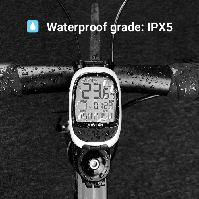 Ciclocomputer GPS pentru bicicleta Meilan M2 Oval, Rezistenta la apa IPX5, Ecran LCD 2.4 inch (Alb) [4]
