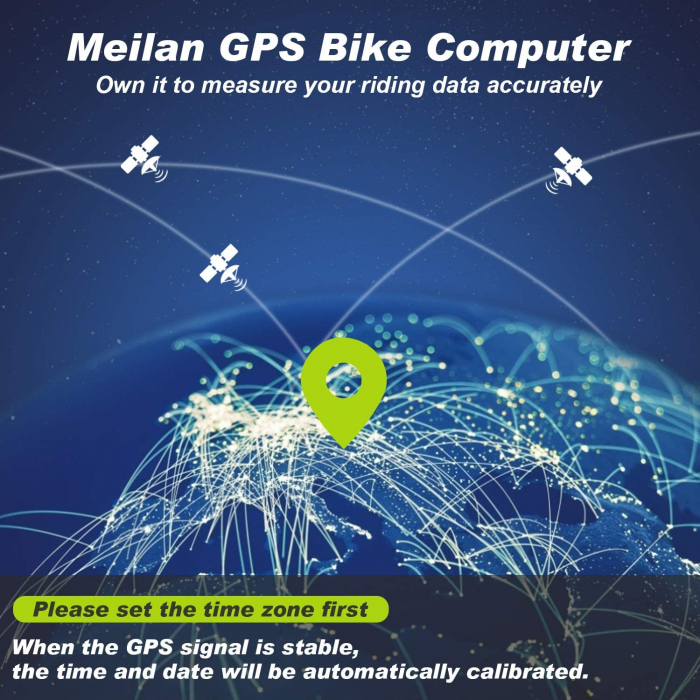 Ciclocomputer GPS pentru bicicleta Meilan M3 mini, Baterie reincarcabila 400 mAh, Rezistenta la apa IPX5, Ecran LCD (Negru) [8]