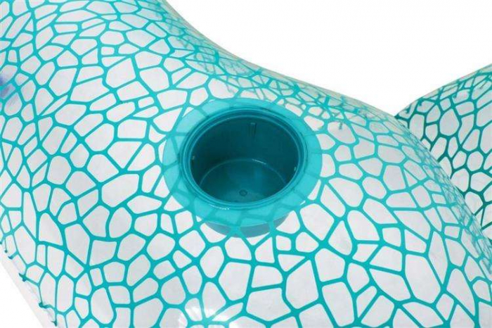 Colac gonflabil tip fotoliu Bestway, cu spatar si suport de pahar, 102x94cm, turcoaz [3]