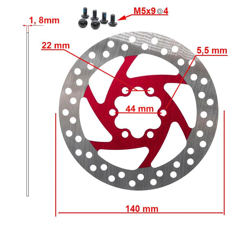 Disc frana 140mm 6H rosu [3]