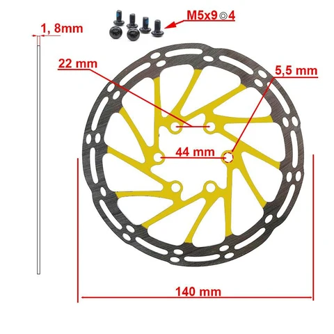 Disc frana trotineta electrica 140mm 6H [2]