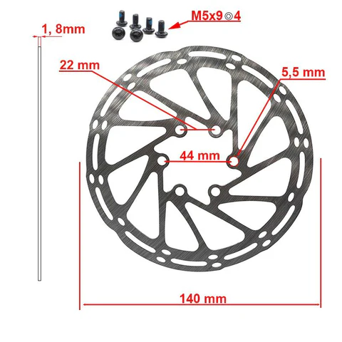 Disc frana trotineta electrica 140mm 6H [2]