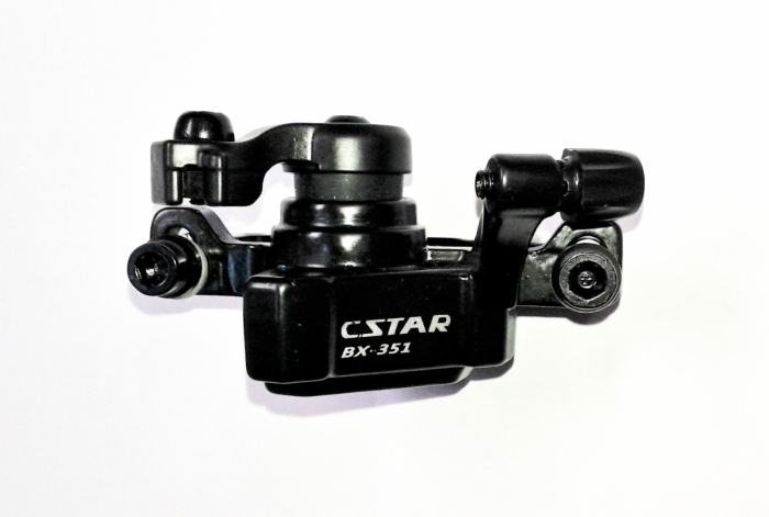 Frana Disc Mecanica Power C-Star Rush Bx-351 - Dhs,  Alu, etrier fara disc, adaptor IS fata sau spate, suruburi, complet, negru [3]