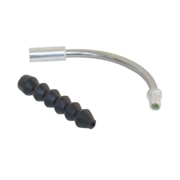 Ghidaj forma J-pipa pt cablu v-brake Fibrax FCB2290, din aluminiu, unghi 90", cu camasa guma [1]