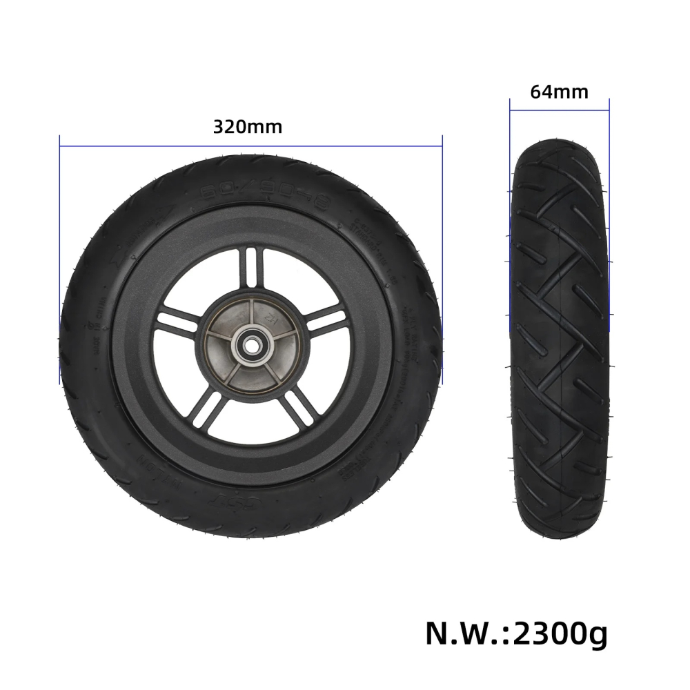 Roata fata pentru Xiaomi 5 Plus Xiaomi 6 Electric Scooter cu cauciuc CST 60/90-8 Tubeless [2]